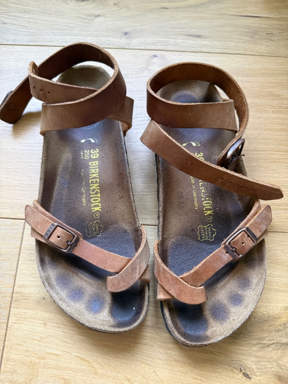 Birkenstock Brown Leather Ankle-Strap Sandals